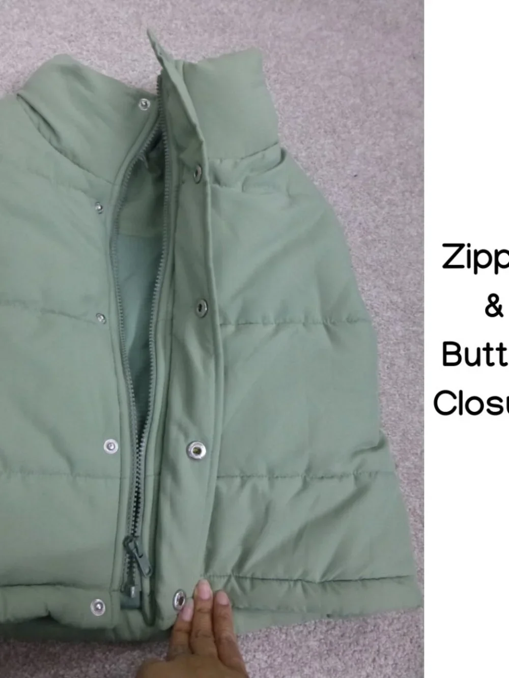 For Love & Lemons Mint Green Cropped Puffer Vest - Picture 7 of 12